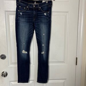 50% off today💥 Rag & Bone Capri Distressed Blue Jeans size 27 ankle skinny jeans